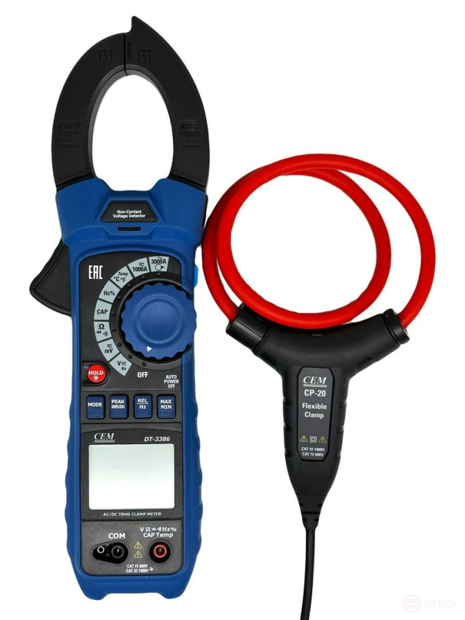 DT-3386 Клещи электроизмерительные с датчиком "гибкая петля"