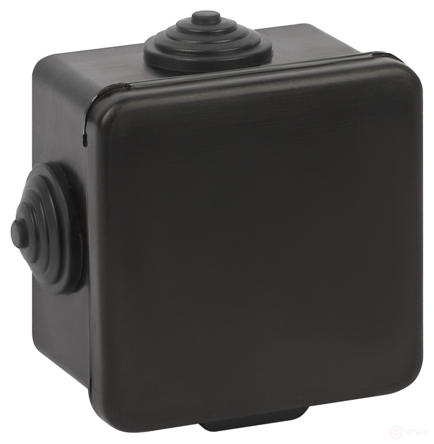 Soldering box ERA KOR-65-65-50- 4g-B open installation black 65x65x50mm with 4 vx hermetic drives. IP54