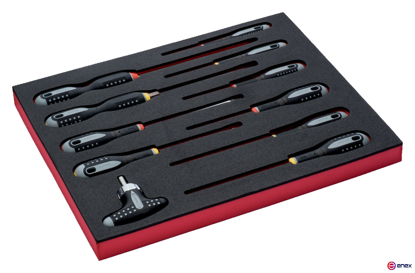 Fit&Go Set of slotted and Phillips screwdrivers in a bed, 11 pcs
