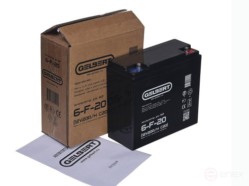 Аккумулятор для ИБП Gelbert 6-F-20 (12V20A/H C20)