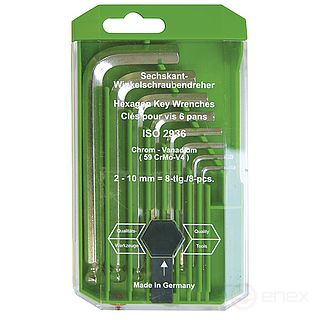 Набор шестигранных штифтовых ключей со сферической головкой, 8 шт.