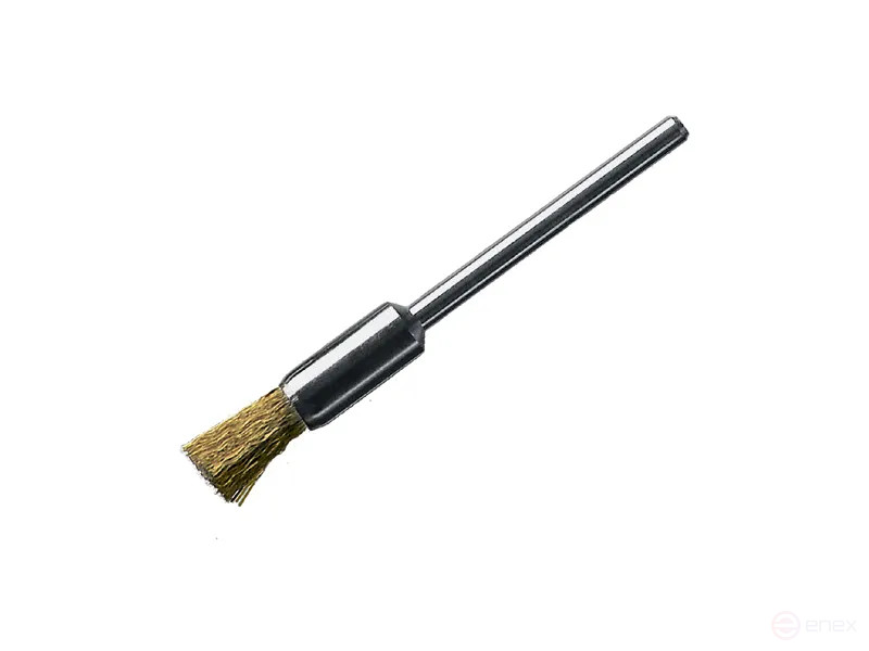 Brush, corrugated brush, D5 mm, shank 3 mm, brass corrugated wire MES 0.10 mm