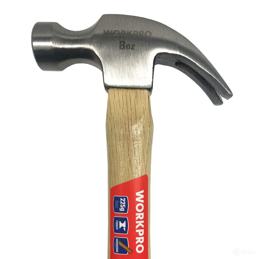 Carpentry hammer with wooden handle 225g WP241004 WORKPRO