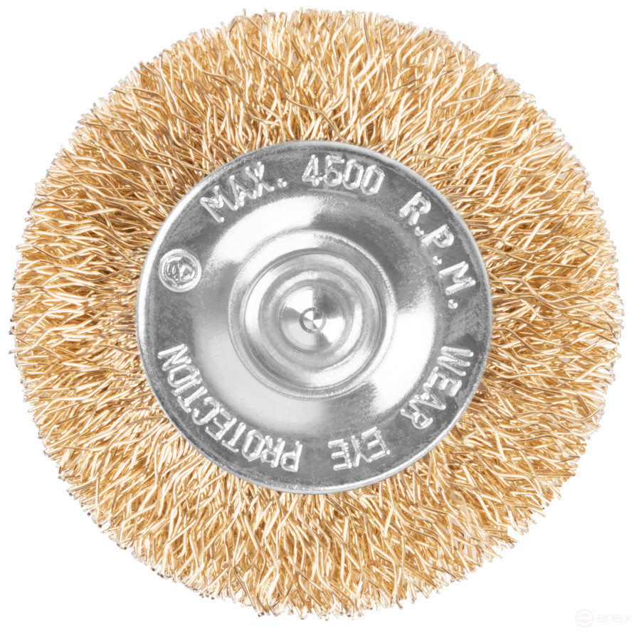 Щетка для дрели, тип "Плоская", латун. витая проволока 0,3 мм, 50 мм, блистер, CUTOP Profi