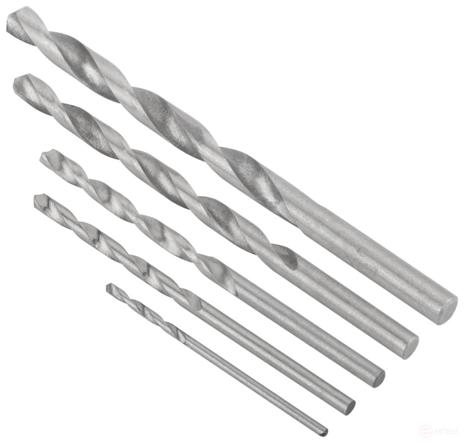 Set of polished metal HSS drills, 5 pcs. (1,5-2,5-3-4-5 mm)
