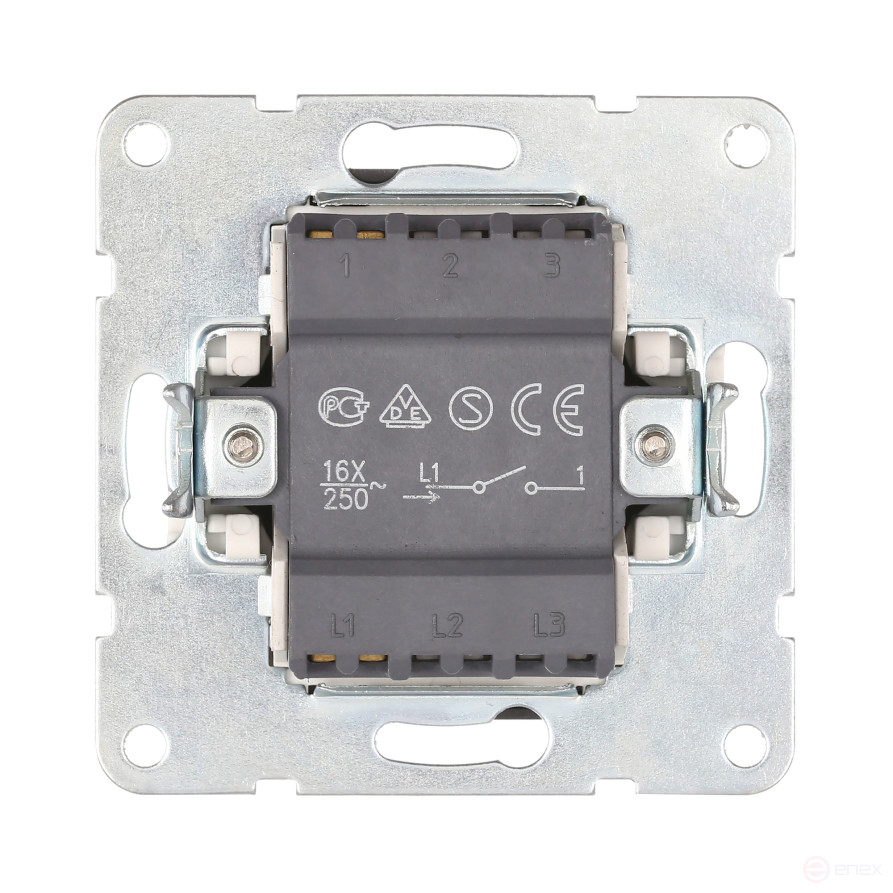 Switch 1-cl.(diagram 1) 16 A, 250 B (silver metallic) LK60