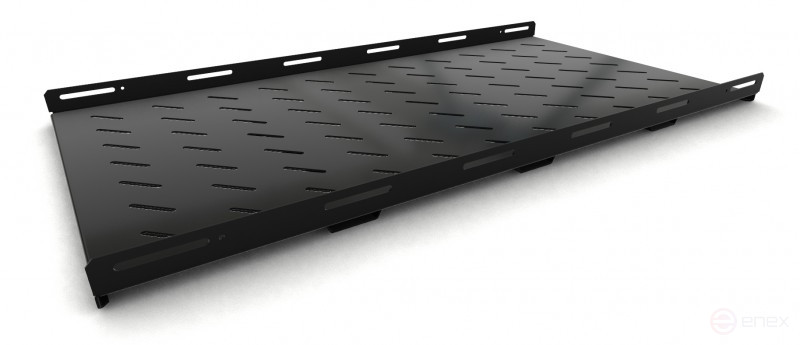 TSH3M-1050-RAL9004 (TSH3M-1050-RAL9005) Reinforced stationary shelf, depth 1050 mm, with side mounting, load up to 50 kg, for cabinets of the TTB, TTR series, 485x1050mm (WxDxH), color black (RAL 9004/RAL 9005)