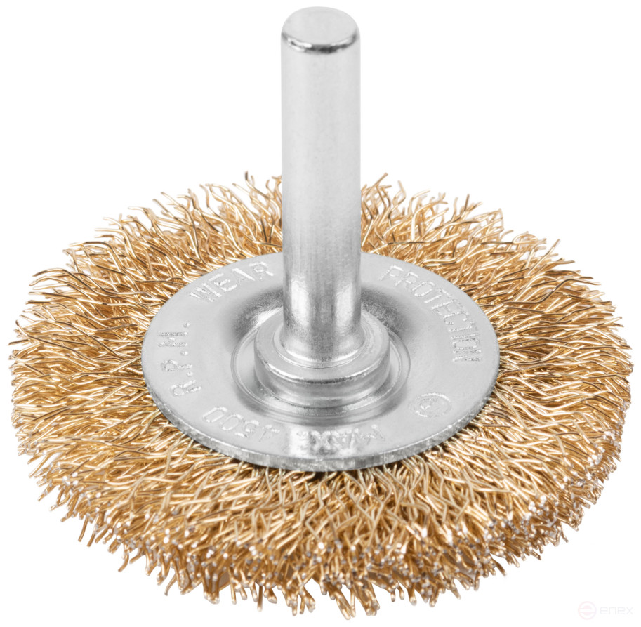 Щетка для дрели, тип "Плоская", латун. витая проволока 0,3 мм, 50 мм, блистер, CUTOP Profi
