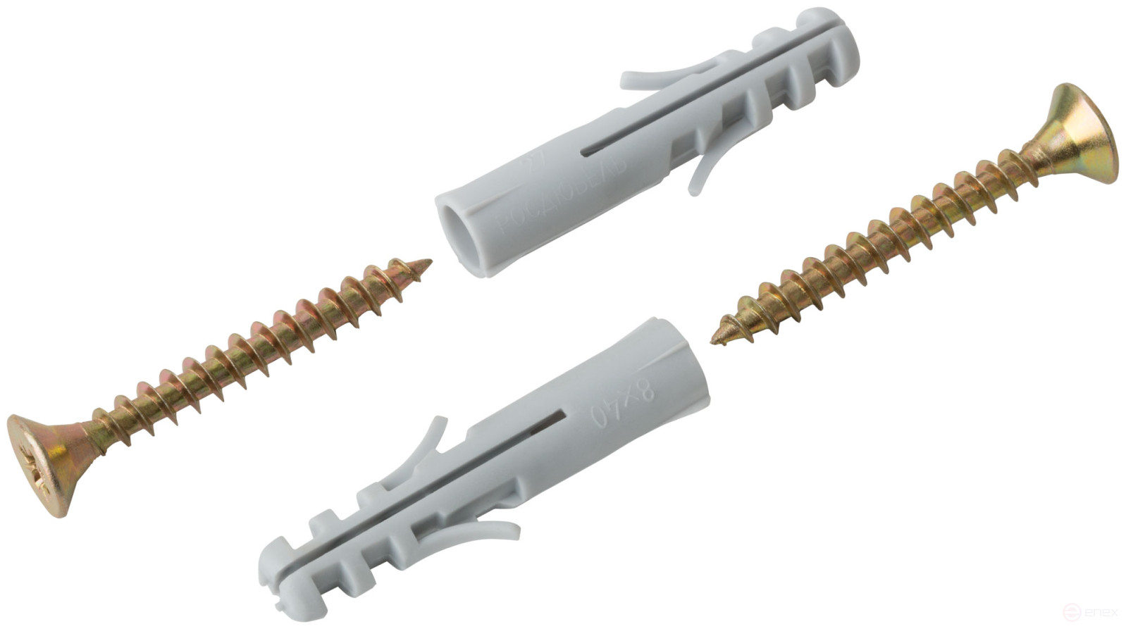 Mounting for baseboards. Set: dowel with 8x40/5x40 screw (packing 7 pcs)