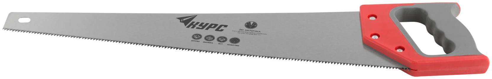 Wood hacksaw, 7 TRI medium tempered tooth, 2D sharpening, 500 mm rubberized plastic handle