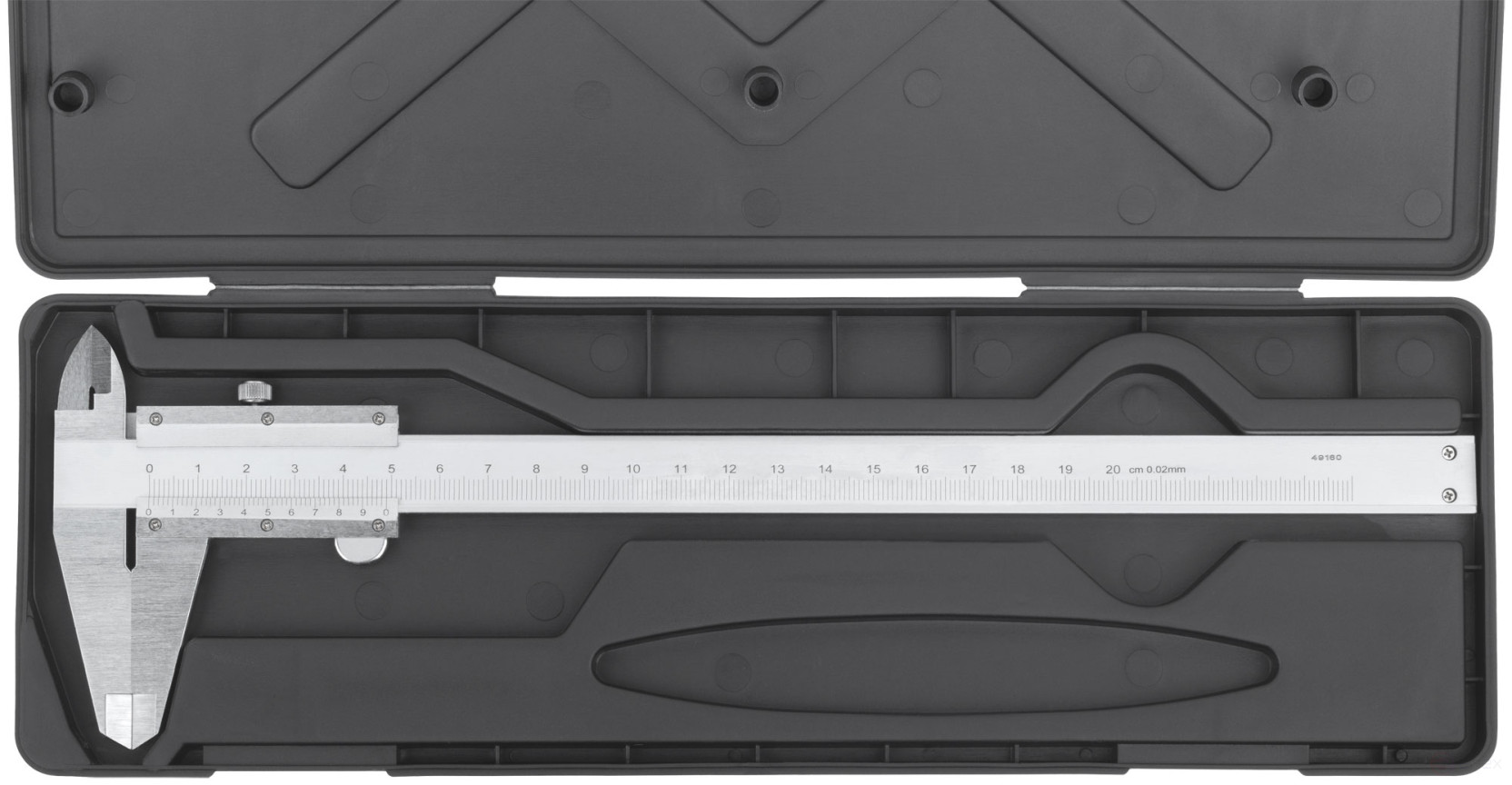 Штангенциркуль металлический нержавеющий 200 мм/ 0,02 мм (пластиковый кейс)