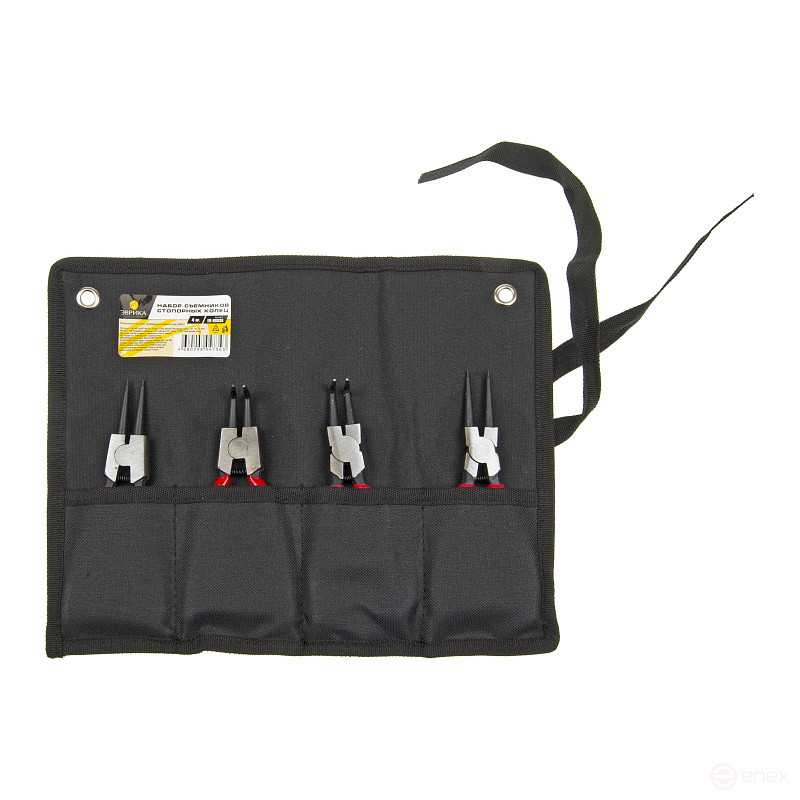 Набор съемников ER-86839 стопорных колец, 4пр(L-140мм), на полотне ЭВРИКА /1/20