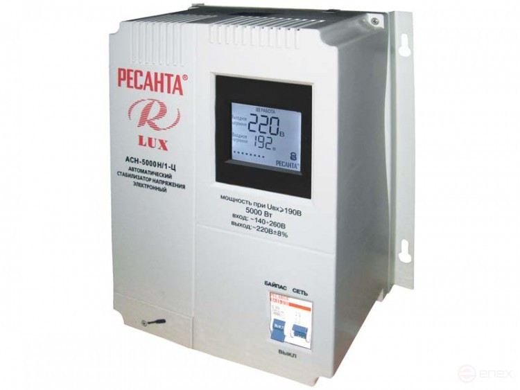 The voltage stabilizer of the LUX series RESANTA ASN-5000N/1-Ts