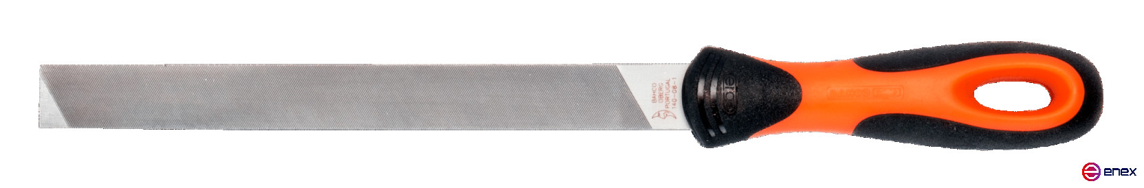 Напильник плоский с 2 закругленными кромками с рукояткой ERGO 200 мм, насечка драчевая