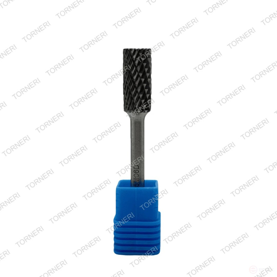 Carbide borehole type B122506 (cylindrical), 12.0 mm, shank 6 mm, end tooth, double notch TORNERI T018383