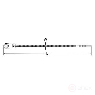 Стяжка с крепежной петлей, 170х3,7 мм, цвет естественный (упак.100шт)