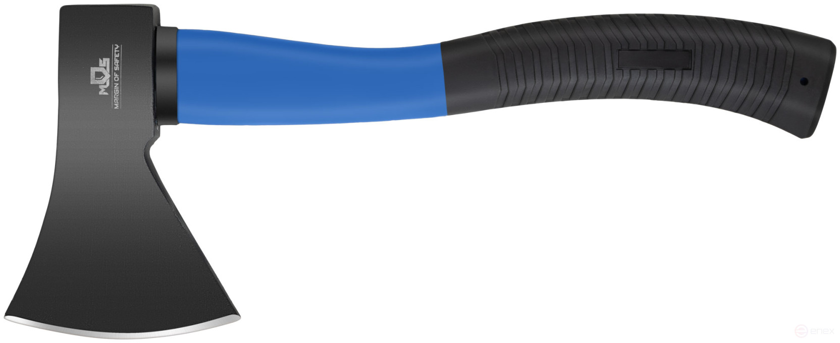 The axe is forged steel, reinforced fiberglass handle 800 gr.