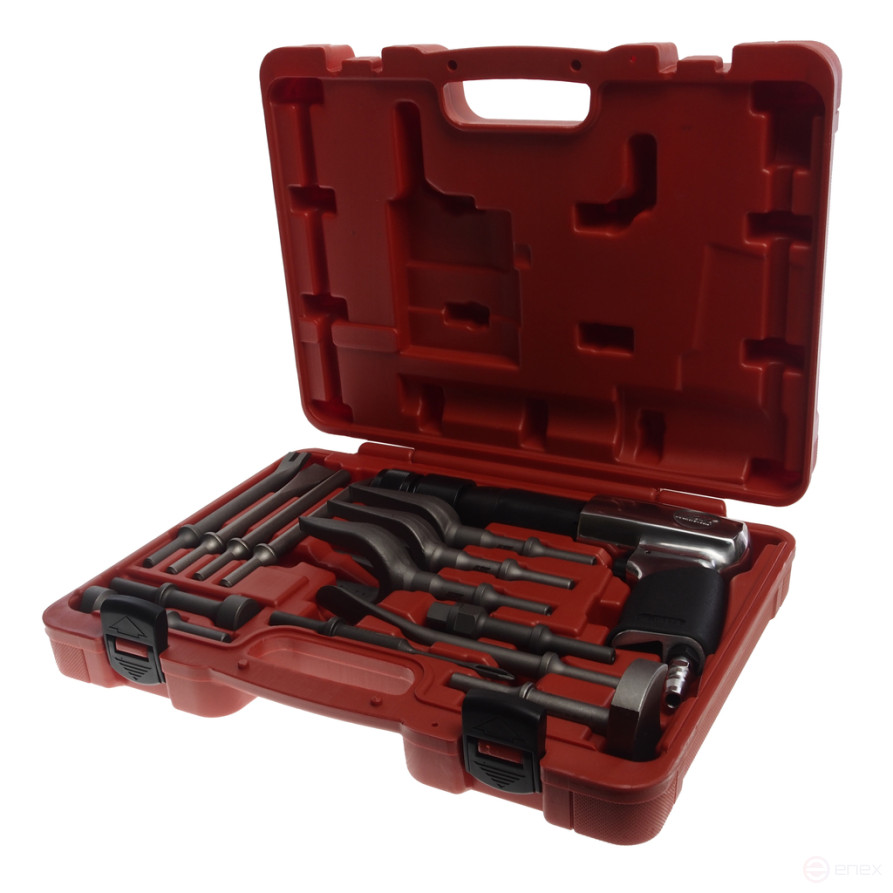 Молоток пневматический 2100уд/мин. с набором зубил 15 предметов JTC