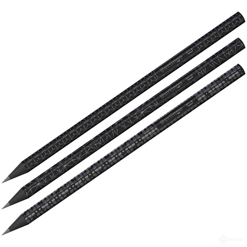 Pencil b/g Berlingo "DoubleBlack" HB, round, ebony, sharpened