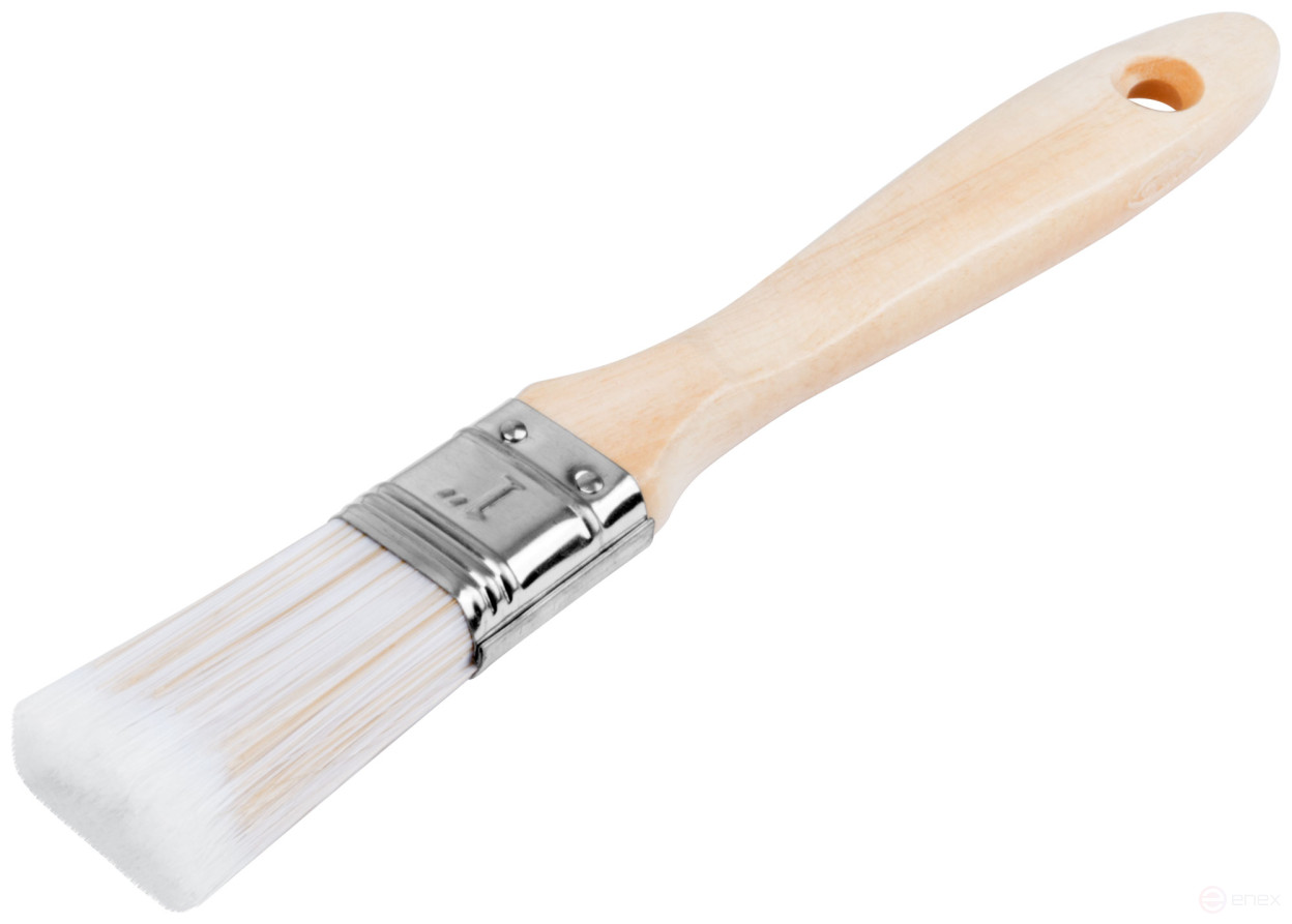Кисть флейцевая "Аква", искусственная щетина, деревянная ручка 1" (25 мм)