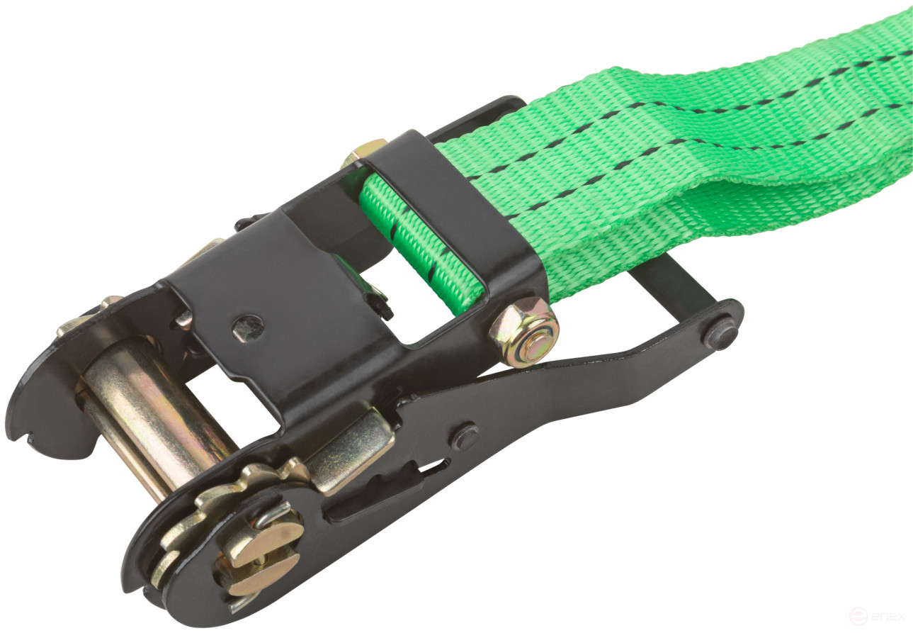 Load fastening strap, ratchet mechanism 135 mm, polyester tape 38 mm x 12 m, 1500 / 3000 kg