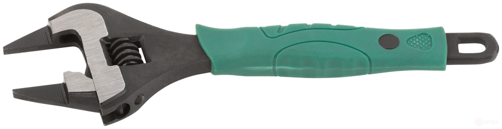 Adjustable key "Carat", CrV, sharpened narrow jaws, scale, magnified.gripper, rubberized.handle 200mm (39mm)