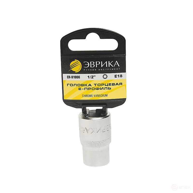 Головка торцевая Е18 1/2" TORX L=40мм (с держателем) ЭВРИКА ER-91606H 1/120
