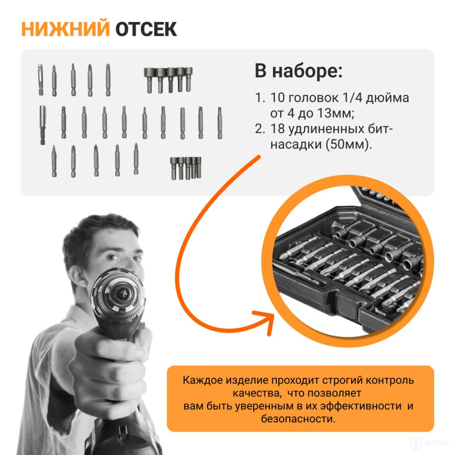 Набор ручного инструмента BORT BTK-138