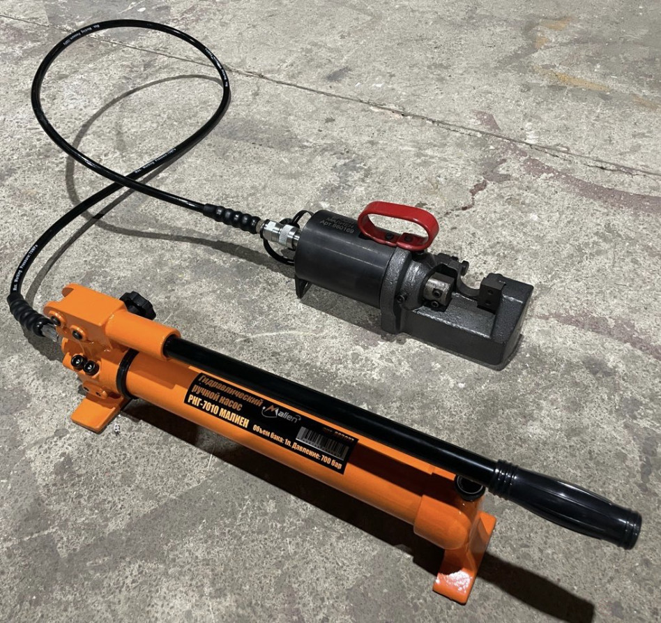 Manual hydraulic two-stage pump RNG-7010 (700 bar, 1.0 L, RVD 1.8 m) MALIEN