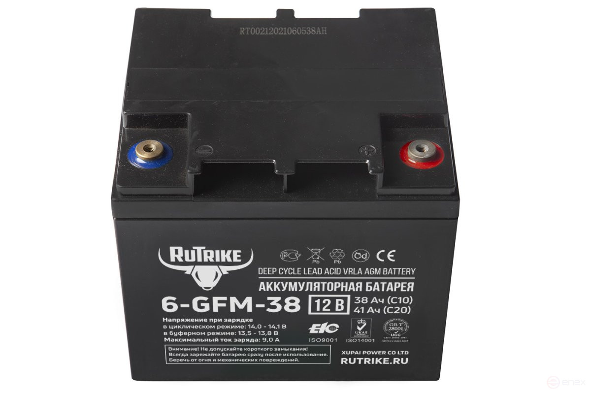 Аккумуляторная батарея RuTrike 6-GFM-38 (12V41A/H C20)