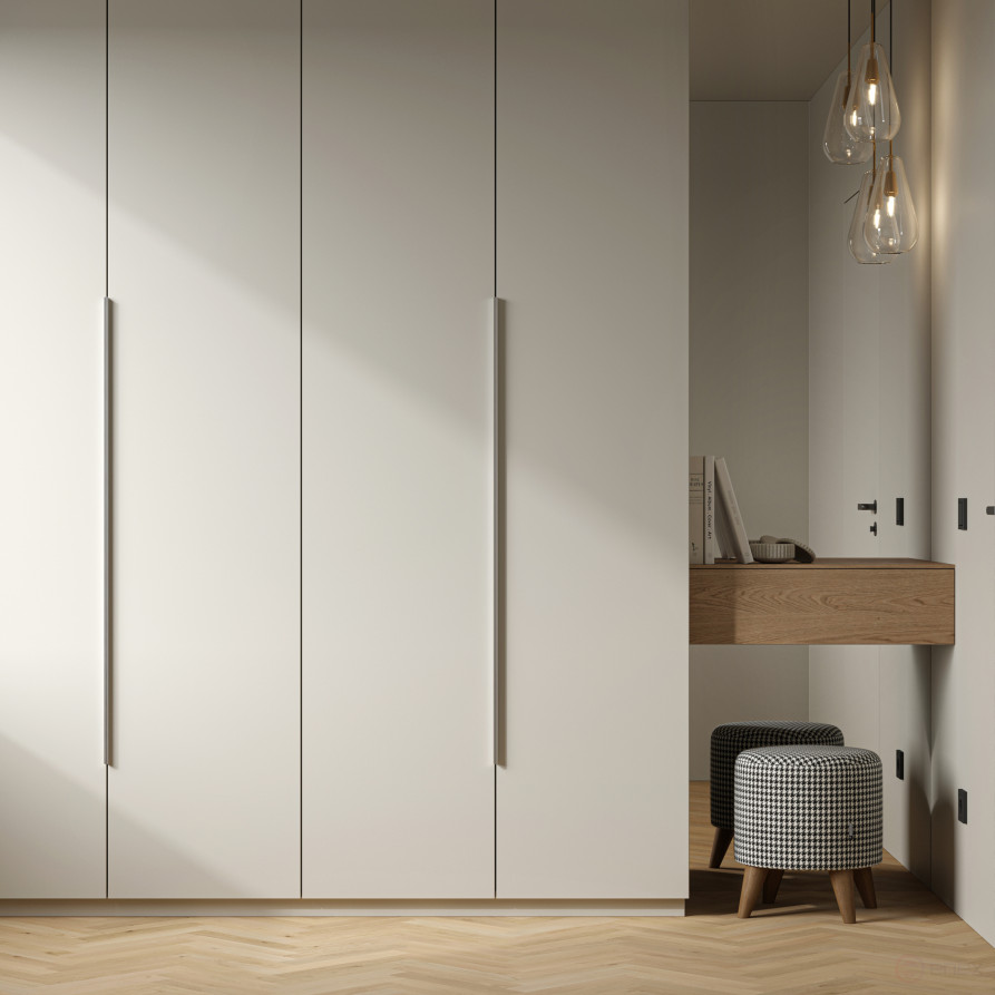 Handle meb. overhead alum. INSIDE 320/397 white matte, AKS