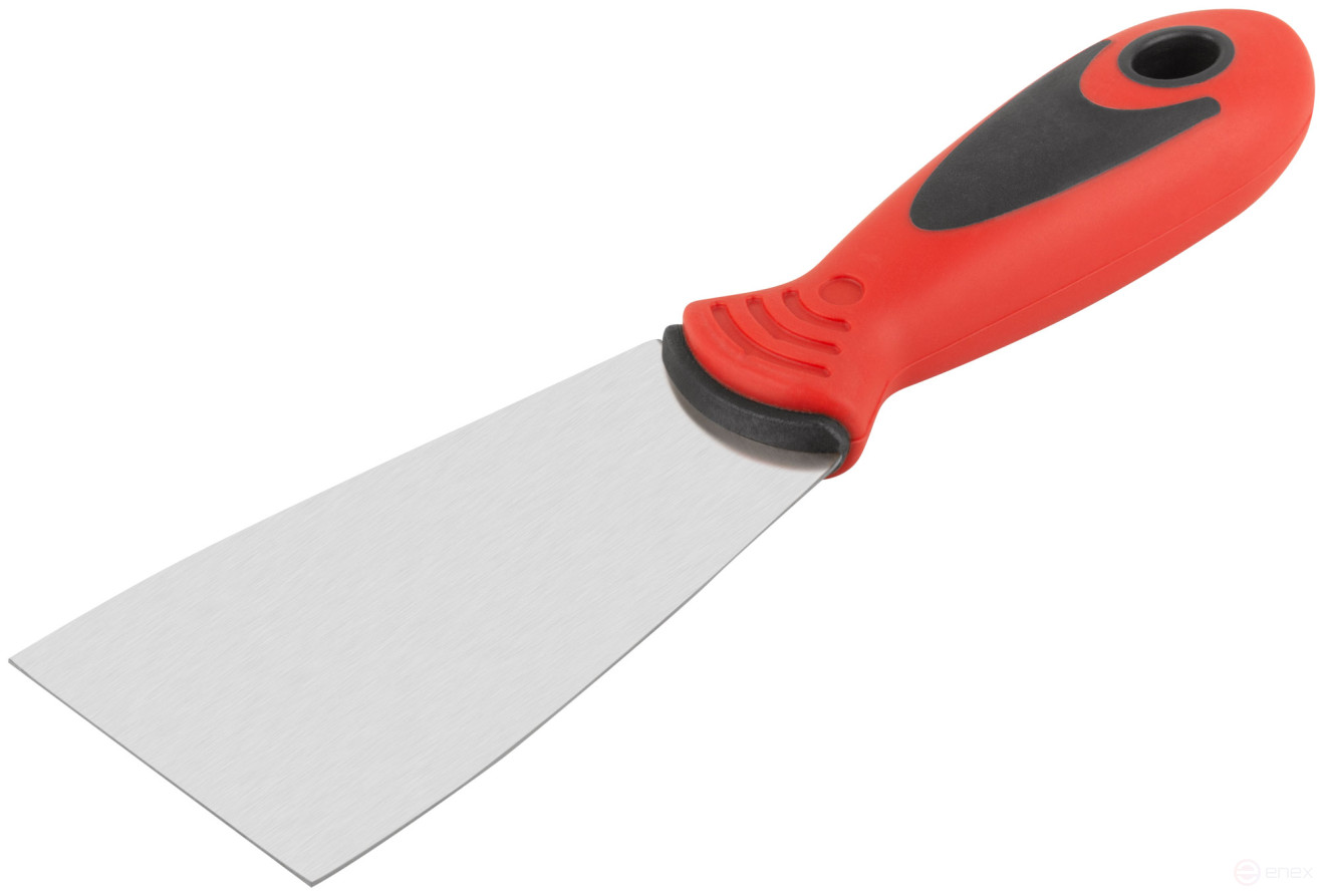 Spatula, stainless steelsteel, rubberized handle 60 mm