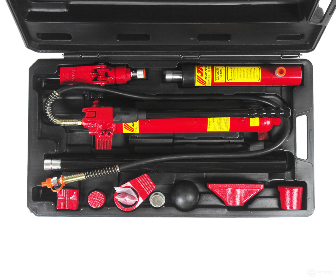 Hydraulic Bodywork Tool Kit, 10t force, 17 items in a JTC case