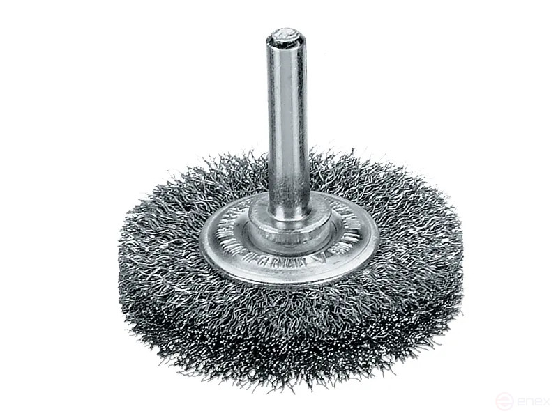 Cylindrical corrugated brush, D30*6 mm, shank 6 mm, steel corrugated wire STA 0.15 mm