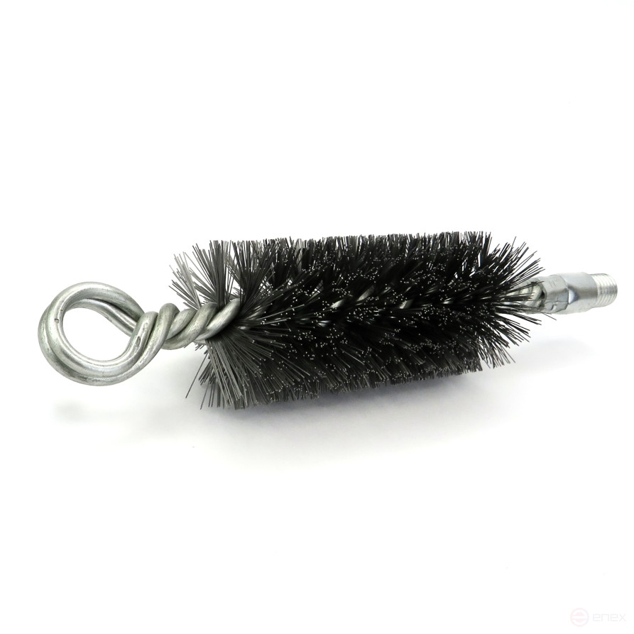 Ерш Д43 усиленный с кольцом, ворс сталь 0,30, посадка М12 резьба (14-343), щетка для чистки отверстий, теплообменника, труб, котлов, дымохода