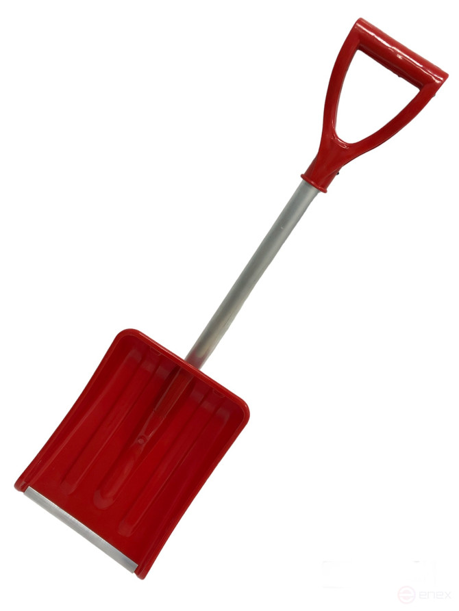 Лопата автомобильная ЦВЕТНАЯ "Авто-Актив" 275х365мм с алюминиевой планкой с алюм. черенком и V-ручкой