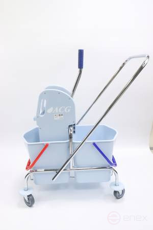 ACG Trolley ACG 2x17 L with squeeze bucket GREY base chrome 1030082