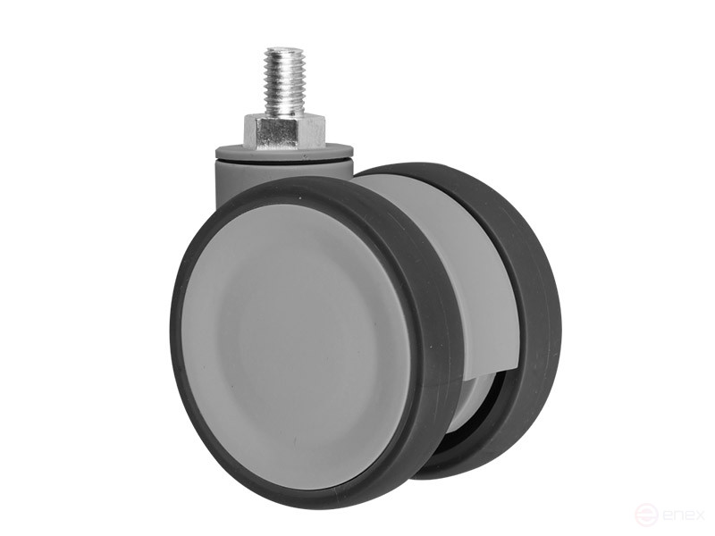 Double wheel support with threaded rod M10x15, color grey