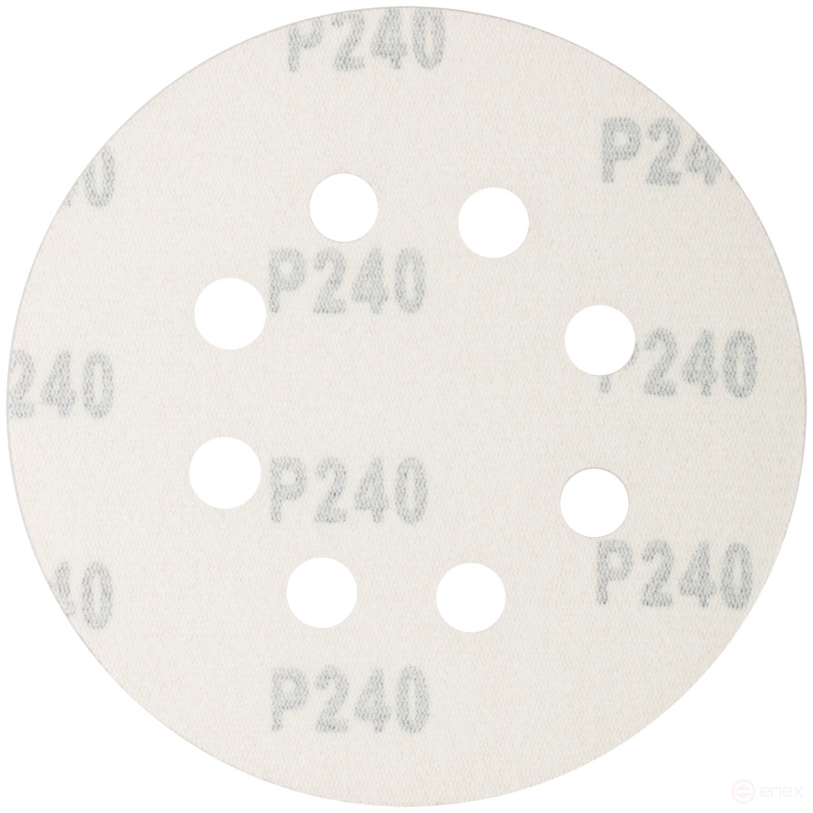 Круги абразивные шлифовальные перфорированные на ворсовой основе под "липучку" (Р240, 125 мм, 5шт.), CUTOP Profi