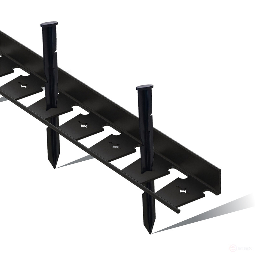 Plastic curb Staff 2000*45mm Geoplastboard set of 10 pieces + 60 stakes, black