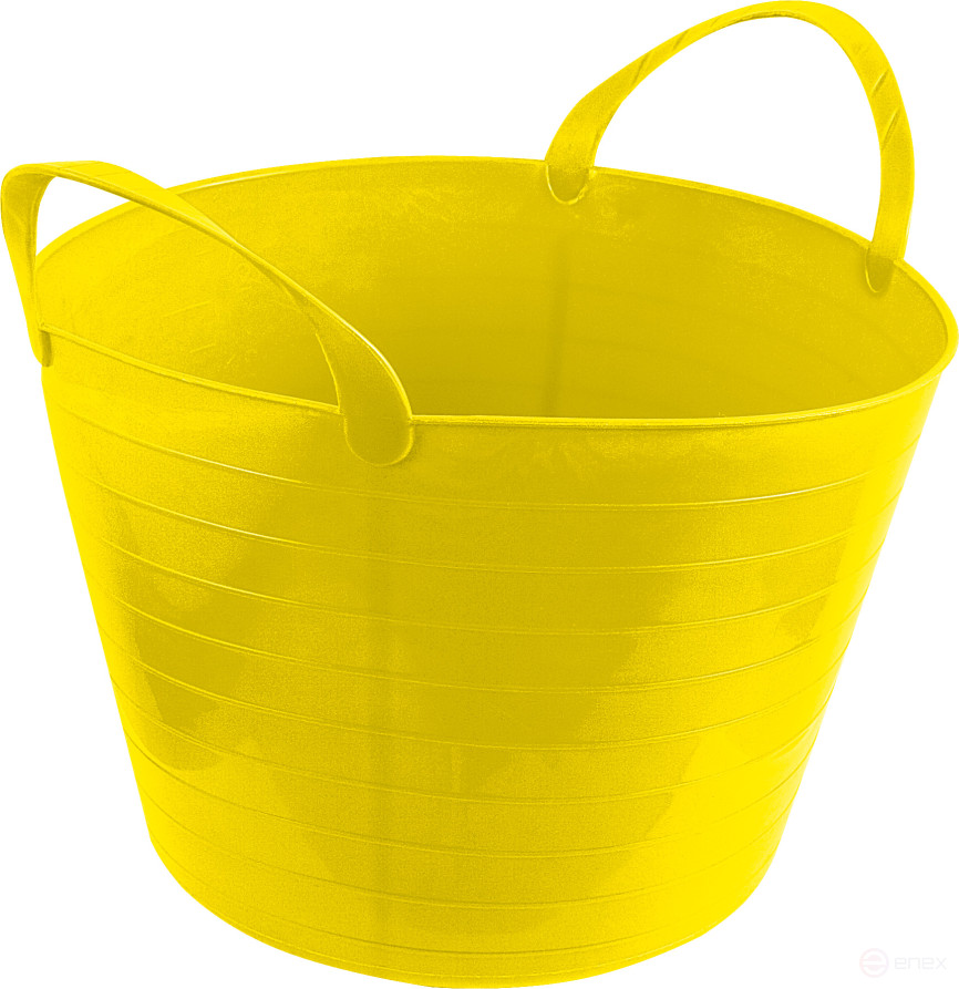 Household bucket (D 310/330 mm), flexible with handles (color +black) 14 liters