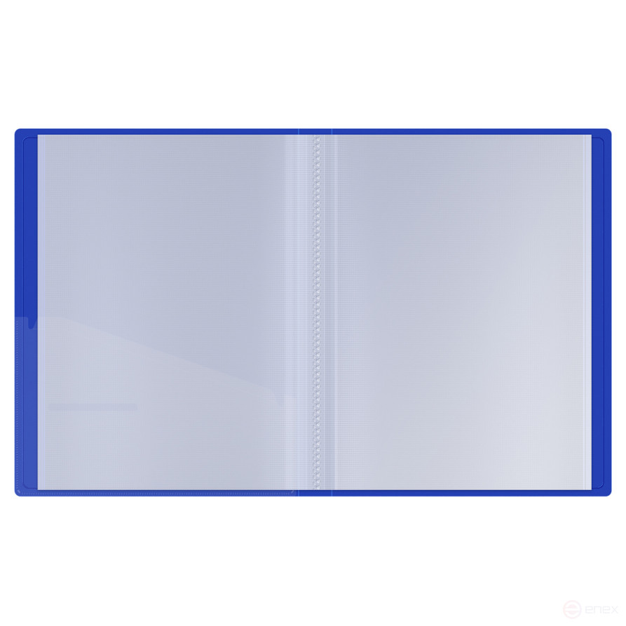 Folder with 60 Berlingo "Soft Touch" inserts, 30 mm, 700 microns, blue, with inner pocket