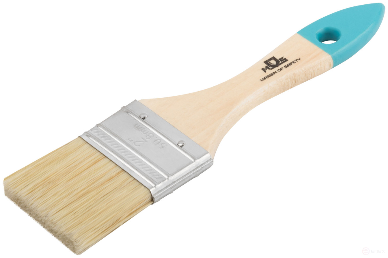 Flute brush, natural light bristles, wooden handle 2" (50 mm)