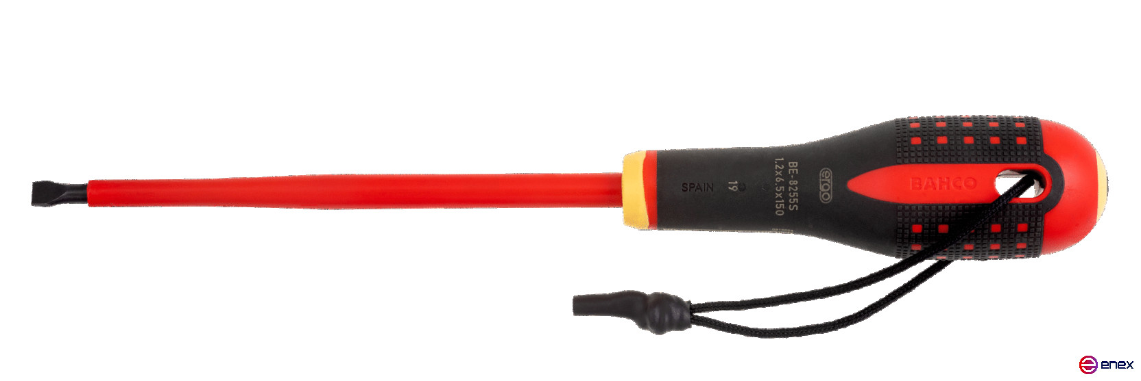 Отвертка изолированная с рукояткой ERGO для винтов со шлицем 0,8х4х100 мм с кевларовой петлей