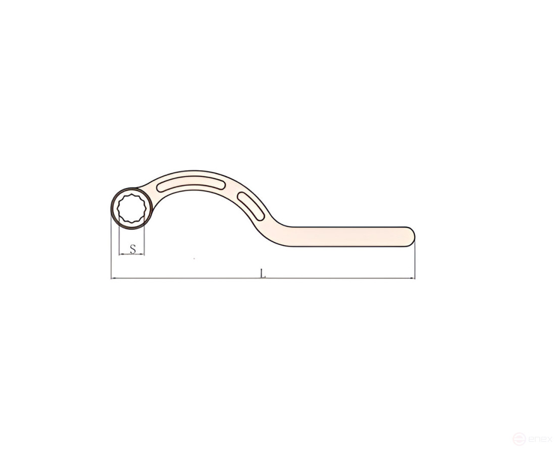 Sickle-shaped cap wrench 30 intrinsically safe alloy AlCu 157A-30, HORTZ