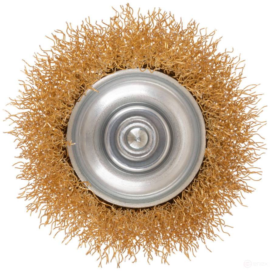 Щетка для дрели, тип "Чашка", латунированная витая проволока 0,3 мм, 65 мм, CUTOP Profi