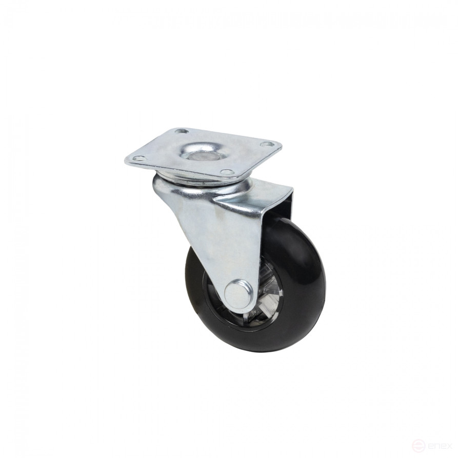 Wheel meb. CRYSTAL/2 d50 h67 with pad, black AKS