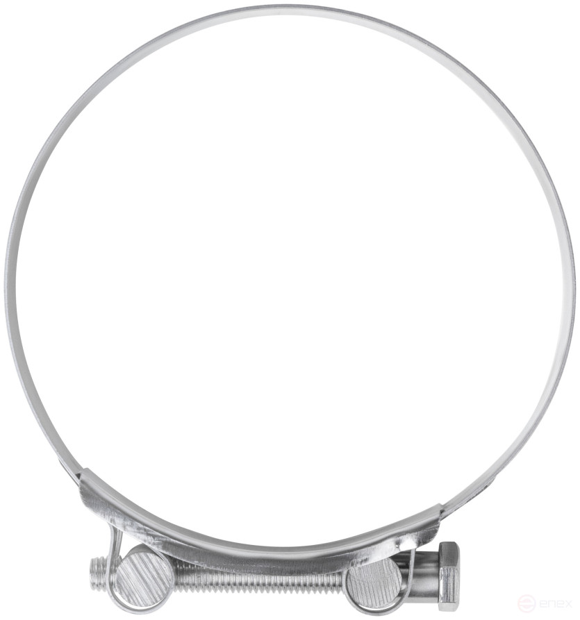 The clamp is a crimping power hinge, stainless steel.steel 131-139 mm