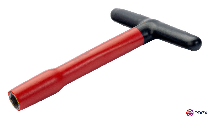 Socket wrench with T-handle insulated, 19 mm