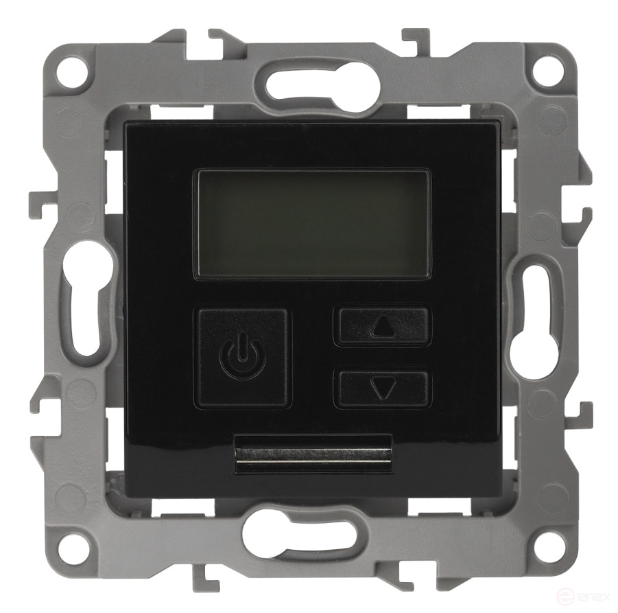 12-4111-06 ERA Thermostat Universal 230V-Imah16A, IP20, Era 12, black